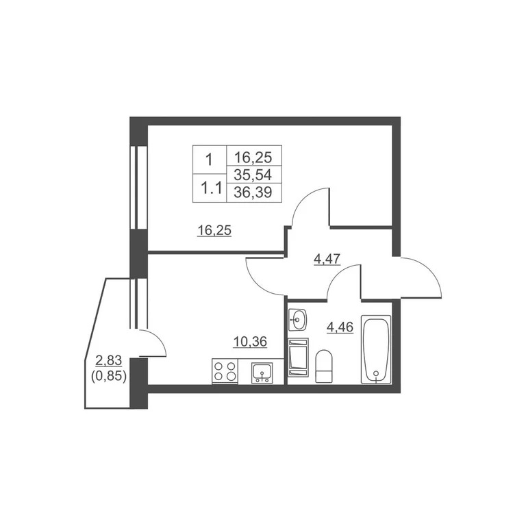 Продам 1-комн. квартиру 35.3 кв.м. - Фото 1