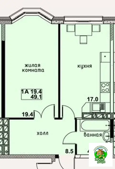 Продаю однокомнатную квартиру 49.1м ул. Энергетиков, Балабаново, . - Фото 0