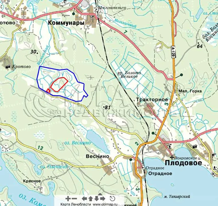 Карта плодовое приозерский район