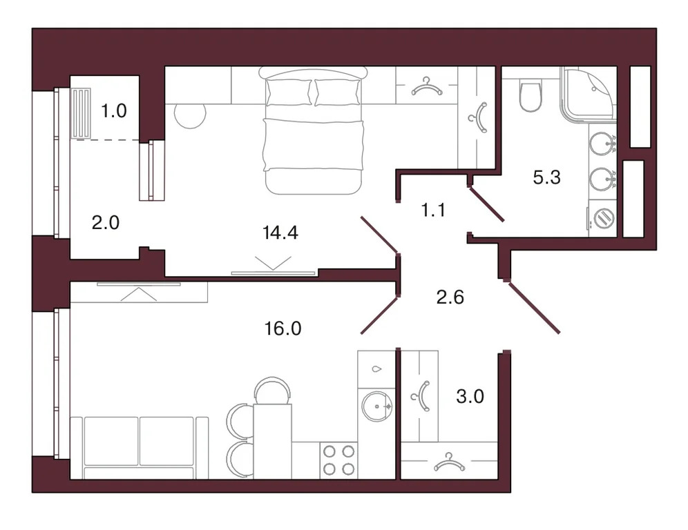 Продается квартира, 45.4 м - Фото 1