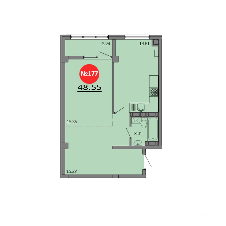 Продажа квартиры в новостройке, Белоглинка, Симферопольский район, ... - Фото 2