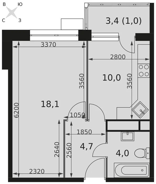 Продам 1-комн. квартиру 37.8 кв.м. - Фото 3