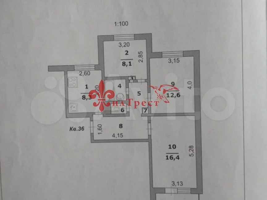 3-к. квартира, 59,8 м, 1/9 эт. - Фото 5