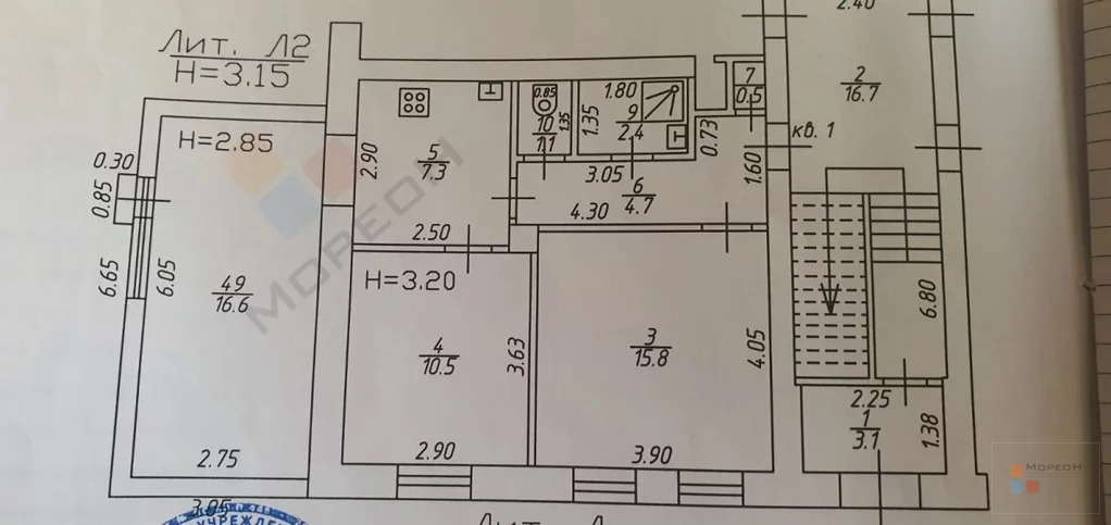 3-я квартира, 59.00 кв.м, 1/2 этаж, Вавилова мкр, Калинина ул, ... - Фото 15