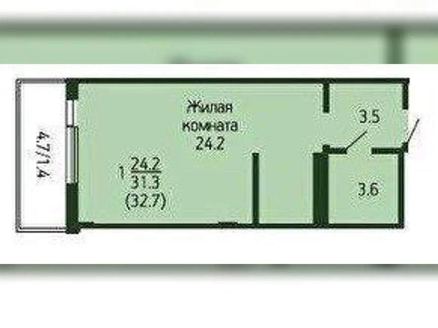 Продается 1-комн. квартира 34.7 кв.м. - Фото 3