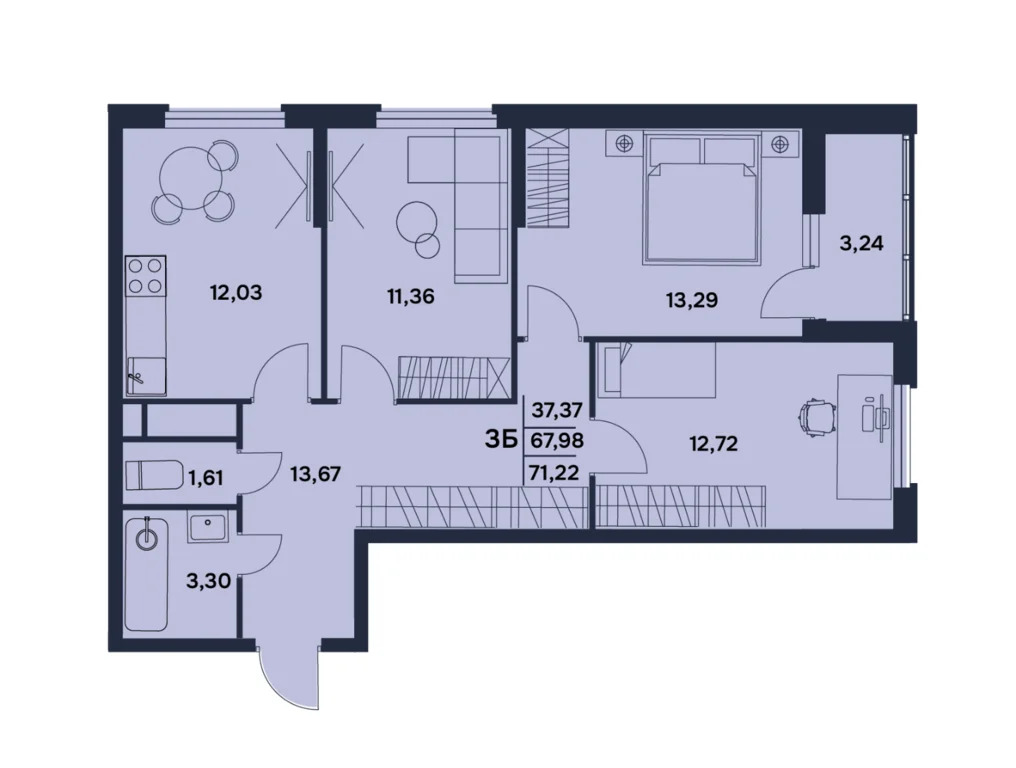 Продается квартира, 71.22 м - Фото 2