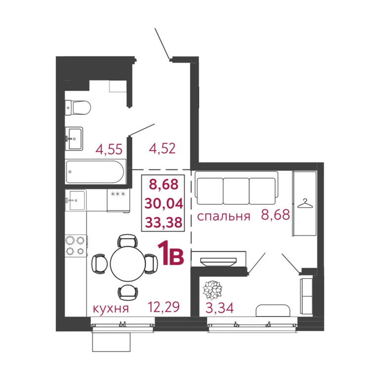 Продается квартира, 33.38 м - Фото 1