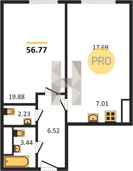 Продается квартира, 56.77 м - Фото 3