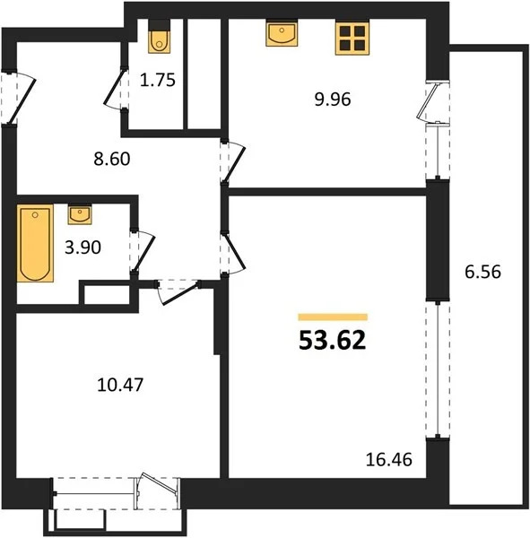 Продается квартира, 53.62 м - Фото 2