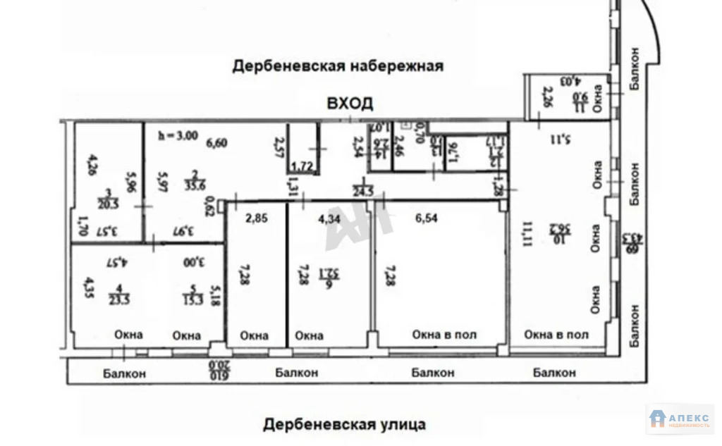 Продажа помещения пл. 369 м2 под офис,  м. Павелецкая в бизнес-центре ... - Фото 1