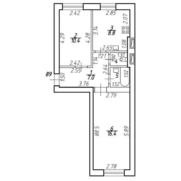 Продам 2-комн. квартиру 46.2 кв.м. - Фото 1