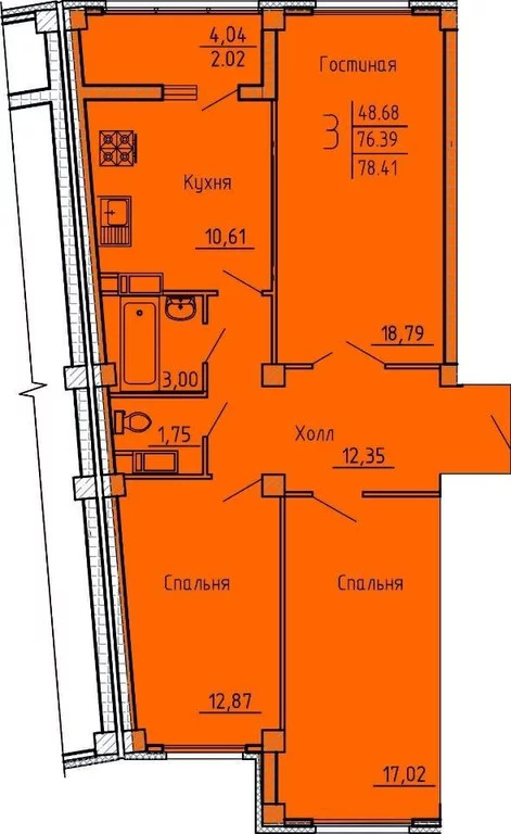 Продается квартира, 75.94 м - Фото 8