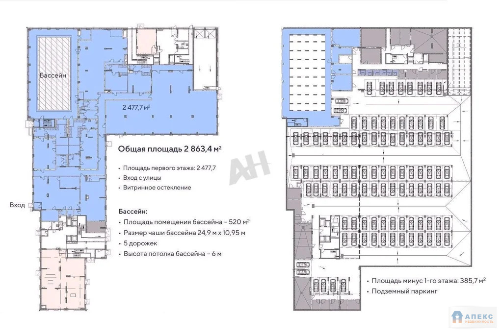 Продажа помещения (ПСН) пл. 2863 м2 под фитнес центр, фитнес клуб,  м. ... - Фото 3