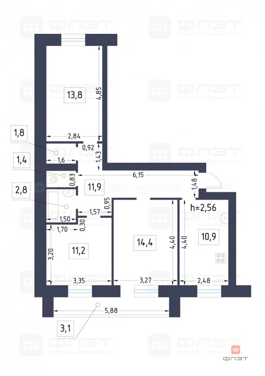 Продажа квартиры, Казань, ул. Ботаническая - Фото 21