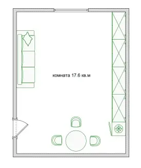 Комната 17,6 м2 в 1-к., 4/5 эт. - Фото 12