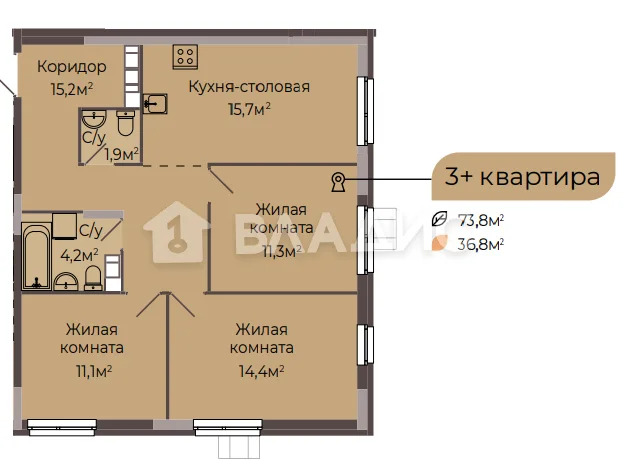 ЖК ТРИО, городской округ Нижний Новгород, Нижний Новгород, микрорайон ... - Фото 4