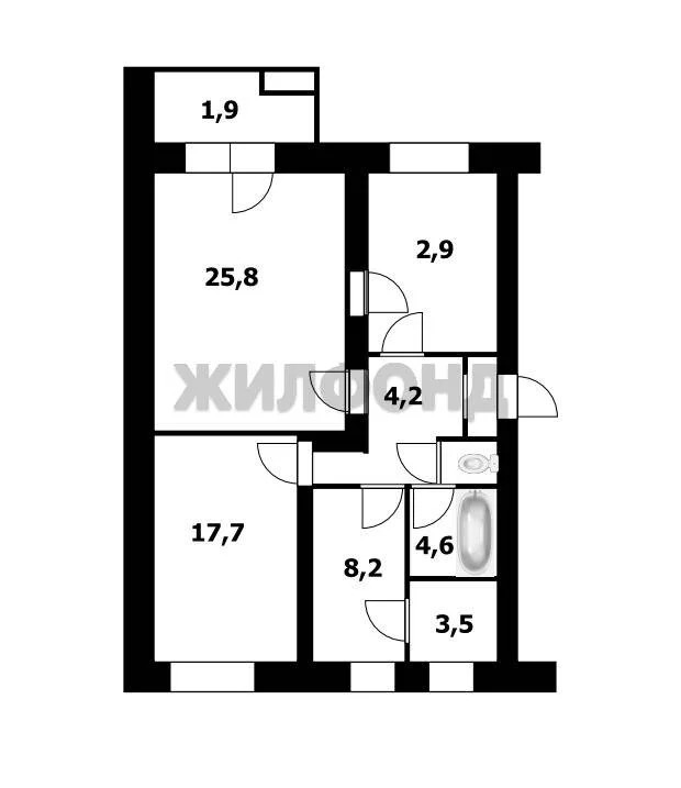 Продажа квартиры, Обь, Военный Городок - Фото 4