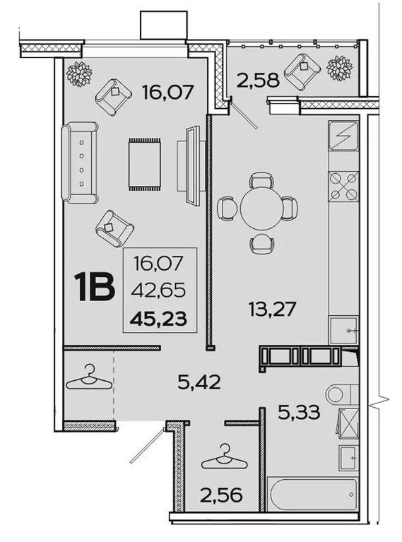 Продается квартира, 45.23 м - Фото 1