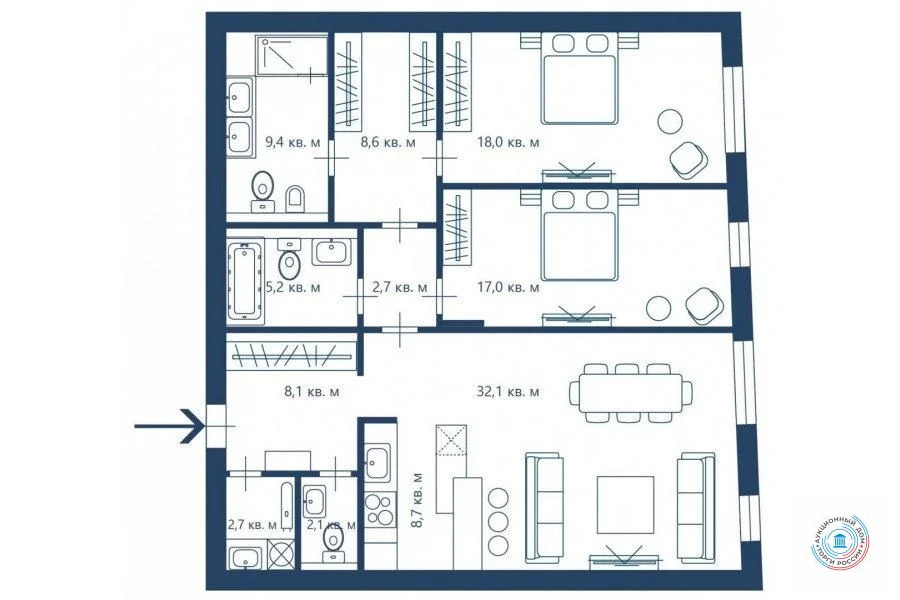 Продается квартира, 148 м - Фото 2