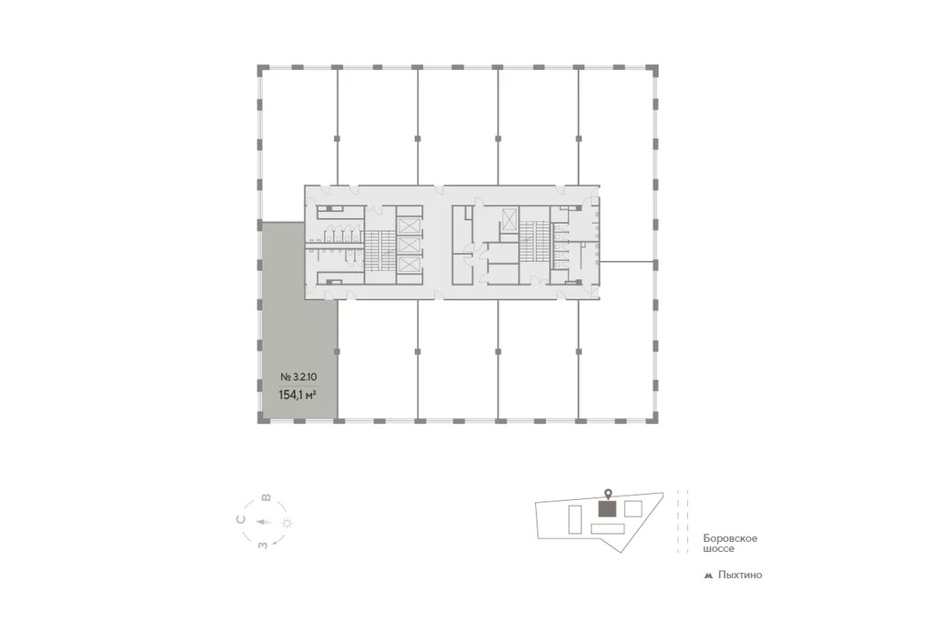Офис 154.1 м2, рассрочка 0% в Бизнес-парке Переделкино - Фото 2