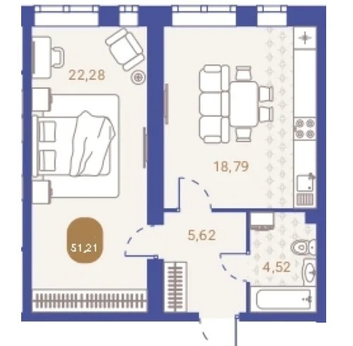 Продается квартира, 51.21 м - Фото 4