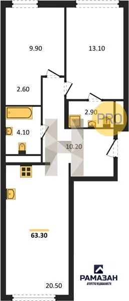 Продажа квартиры в новостройке, Казань, м. Аметьево, ул. ... - Фото 1