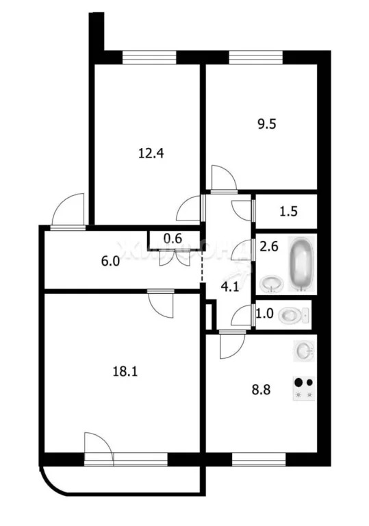 Продажа квартиры, Новосибирск, 9-й Гвардейской Дивизии - Фото 22