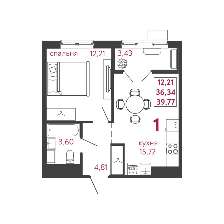 Продается квартира, 39.77 м - Фото 0