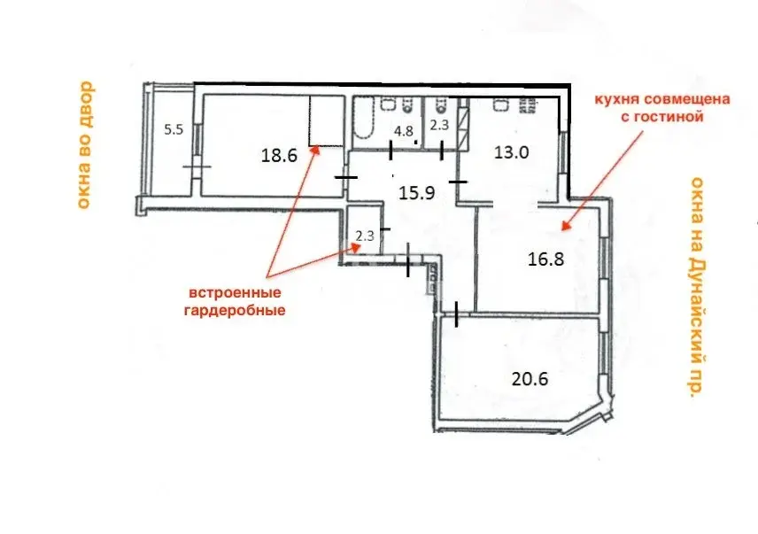 3х ком квартира в 5 мин от метро Звездная - Фото 31