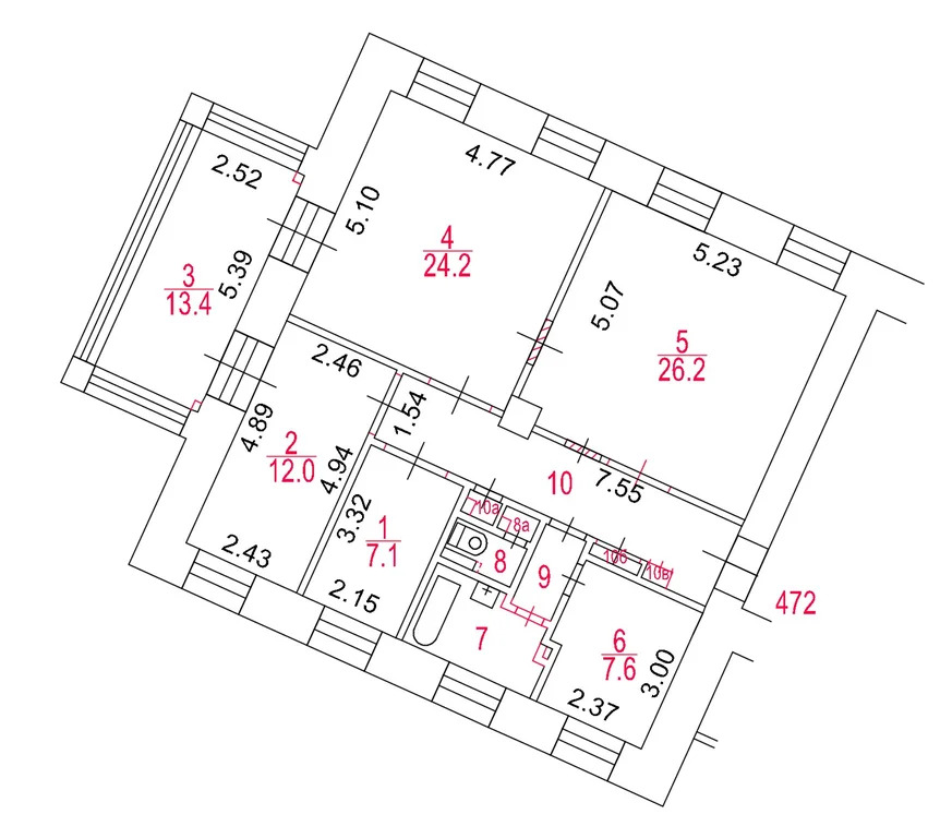 Квартира с видом на Кремль в Доме на Набережной (Серафимовича, 2) - Фото 2