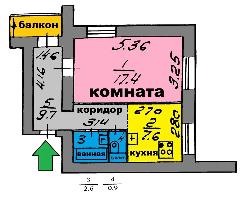 5 мин. пешком метро / дети + / духовка / ванна / рабочий стол / 5ка - Фото 2