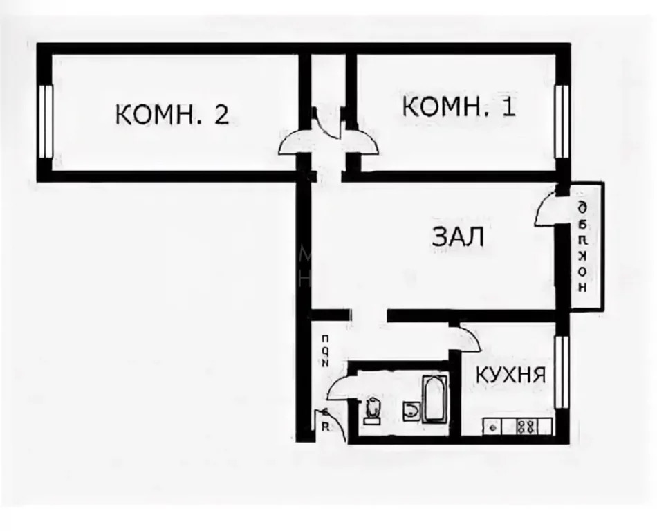 План 3х комнатной квартиры в хрущевке