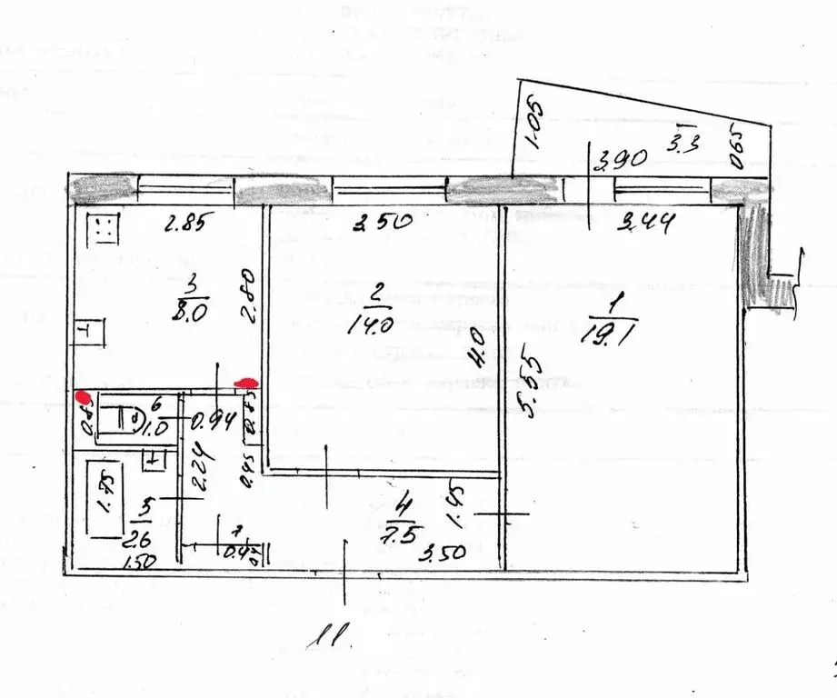 Аренда двухкомнатной квартиры 54.0м ул. Гаврилова, 28, Казань, . - Фото 12