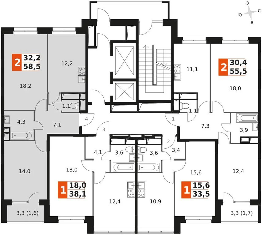 Продам 2-комн. квартиру 58.3 кв.м. - Фото 1