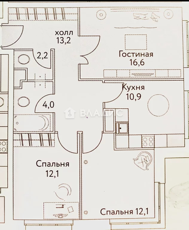 Москва, Мосфильмовская улица, д.98к2, 3-комнатная квартира на продажу - Фото 10