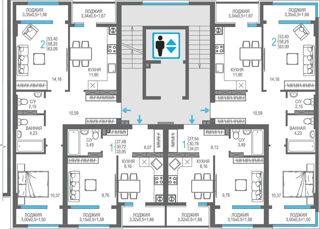 Продается 2-комн. квартира 63.09 м2 в новостройке - Фото 0