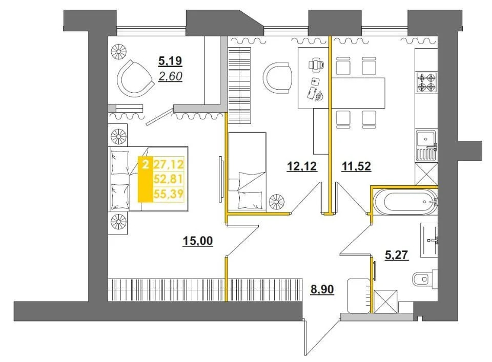 Продается квартира, 60.17 м - Фото 1