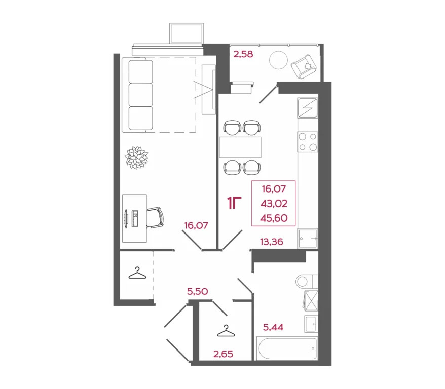 Продается квартира, 45.6 м - Фото 7