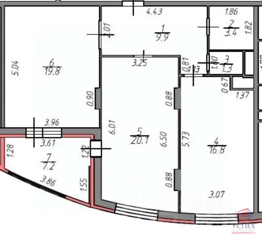 Купить двухкомнатную квартиру 71.3м ул. Гудкова, 20, Жуковский, . - Фото 4