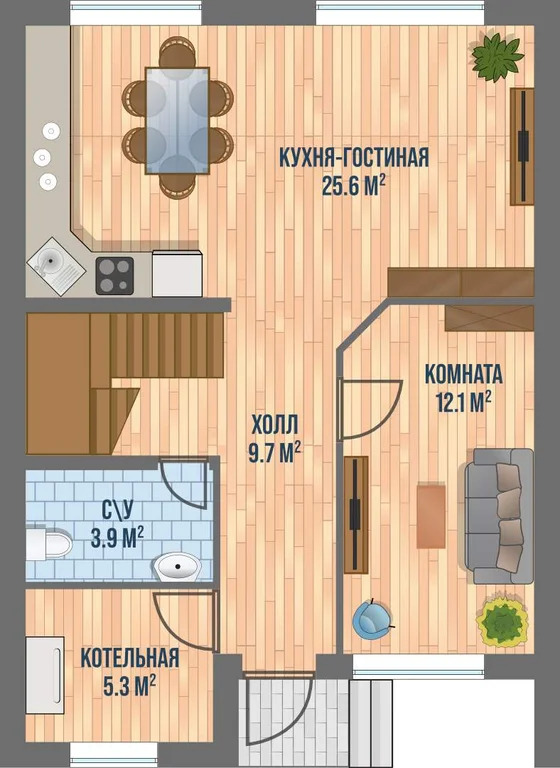 Таунхаус 130.4 м2 на участке 2.1 сот. - Фото 0