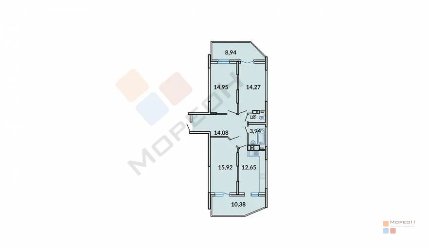 3-я квартира, 77.40 кв.м, 10/16 этаж, Метальникова, им. Цезаря ... - Фото 27