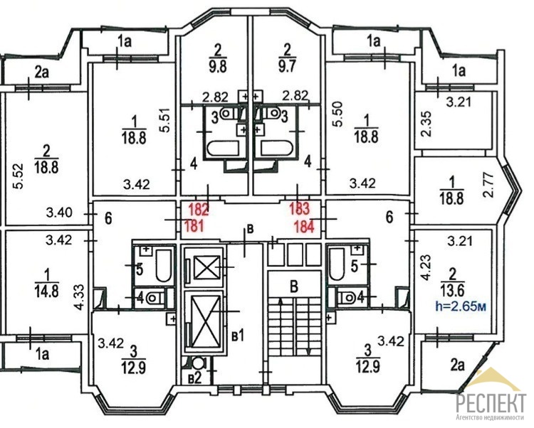 План бти однокомнатной квартиры п 44