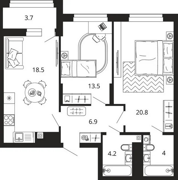 Продается квартира, 71.6 м - Фото 3