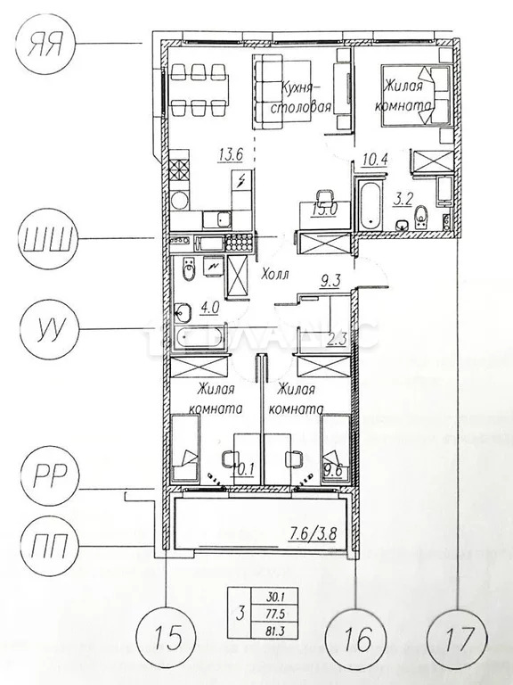 Санкт-Петербург, улица Оптиков, д.34к1, 3-комнатная квартира на ... - Фото 25