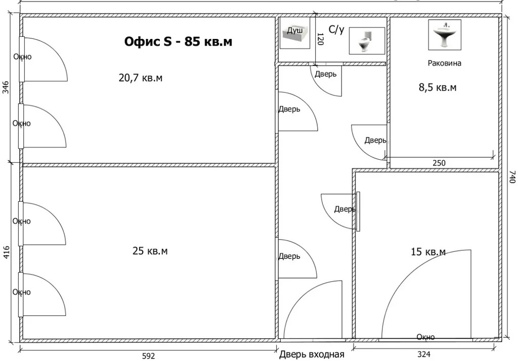 Аренда офиса 85 м2 - Фото 26