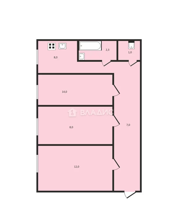 Санкт-Петербург, Галерная улица, д.44, 2-комнатная квартира на продажу - Фото 0