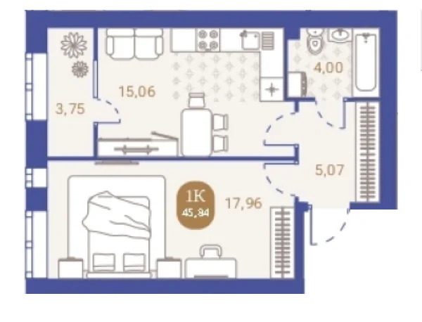 Продается квартира, 45.84 м - Фото 1