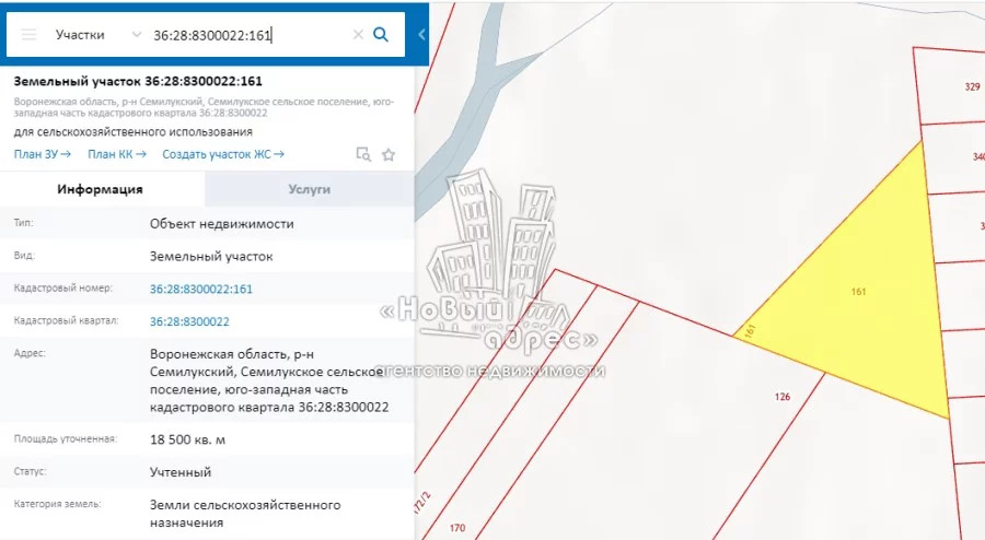 Кадастровая карта семилукского района воронежской области