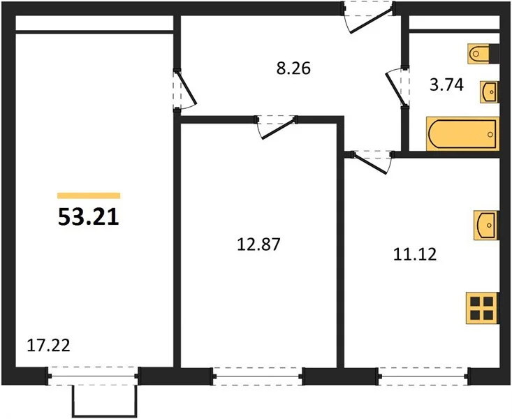 Продается квартира, 53.21 м - Фото 1