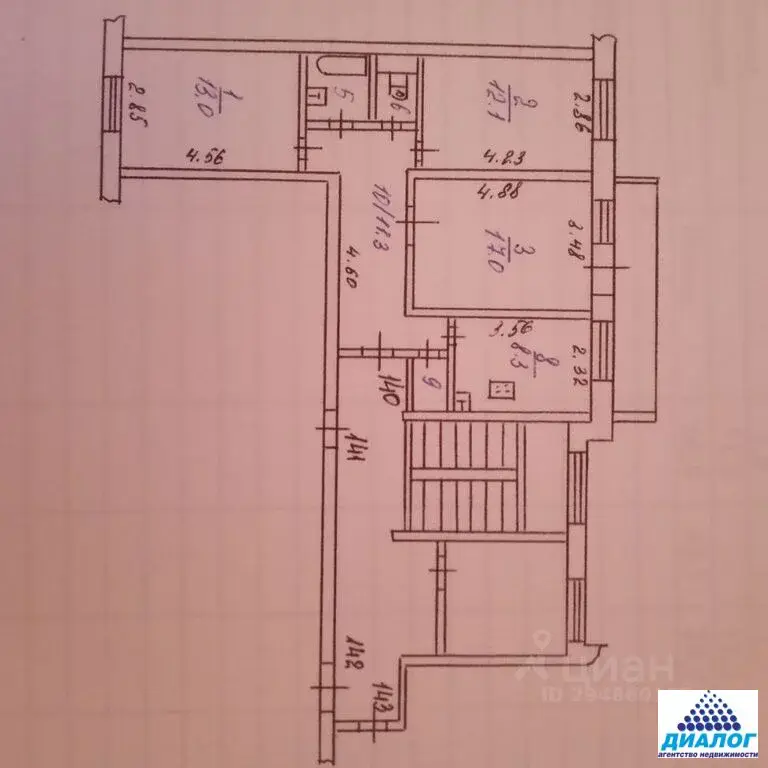 Продаю трехкомнатную квартиру 66.9м ул. Гагарина, 23, Обнинск, ... - Фото 11